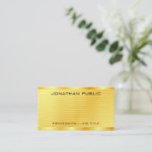 Eleganter Gold Look Premium Visitenkarte (Stehend Vorderseite)