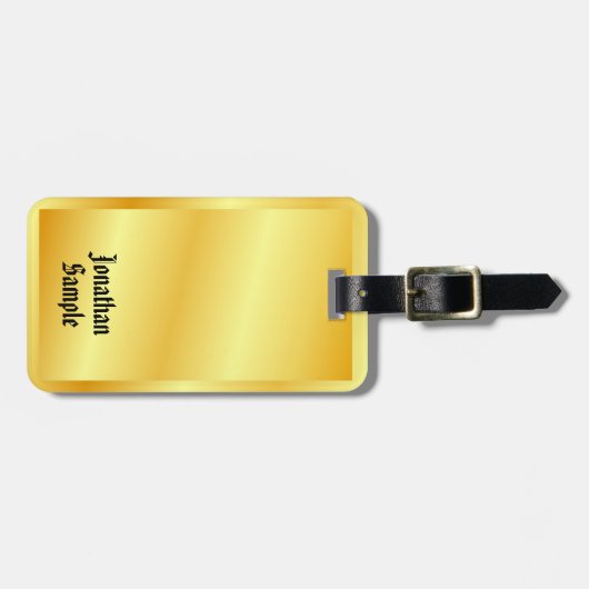 Eleganter Gold Look Template Klassischer Text im a Gepäckanhänger (Vorderseite horizontal)