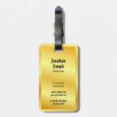 Eleganter Gold Look Template Klassischer Text im a Gepäckanhänger (Rückseite vertikal)