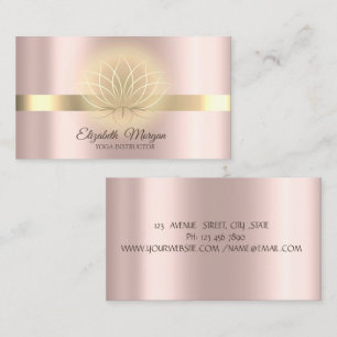 Eleganter Gold Lotus Rose Gold Yoga Instructor Visitenkarte