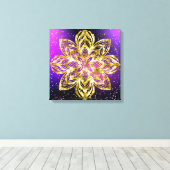 Eleganter Gold Mandala Glitzer Lila Gradient Leinwanddruck (Insitu (Holzboden))