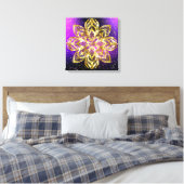 Eleganter Gold Mandala Glitzer Lila Gradient Leinwanddruck (Insitu (Schlafzimmer))