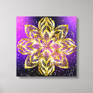 Eleganter Gold Mandala Glitzer Lila Gradient Leinwanddruck