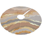 Eleganter Gold Marmor: Stilisierter Hintergrund. Polyester Weihnachtsbaumdecke (Schrägansicht)