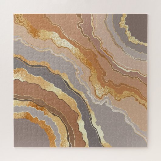 Eleganter Gold Marmor: Stilisierter Hintergrund. Puzzle (Horizontal)