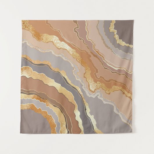 Eleganter Gold Marmor: Stilisierter Hintergrund. Wandteppich (Vorderseite (Horizontal))