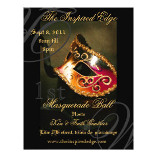 Eleganter Gold Masquerade Ball Party Event Flyer