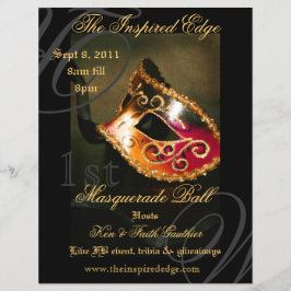 Eleganter Gold Masquerade Ball Party Event Flyer