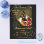 Eleganter Gold Masquerade Ball Party Event Flyer (Einzeln)