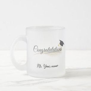 Eleganter Gold Minimal Abschluss School Kapselname Mattglastasse