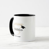 Eleganter Gold Minimal Abschluss School Kapselname Tasse (Vorderseite Links)