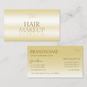 Eleganter Gold Mirror Schriftart mit Monogram Stil Visitenkarte