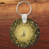 Eleganter Gold Monogram J Letter-Schlüsselanhänger Schlüsselanhänger (Vorderseite)