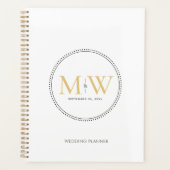 Eleganter Gold Monogram Wedding Planner Planer (Vorderseite)