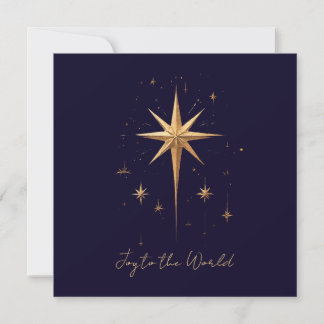 Eleganter Gold North Star auf tiefblauem Hintergru Dankeskarte