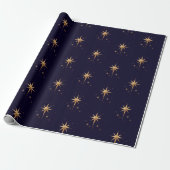 Eleganter Gold North Star auf tiefblauem Hintergru Geschenkpapier (Ungerollt)