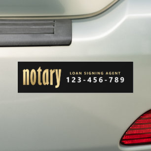 Eleganter Gold Notary Loan Agent Autoaufkleber