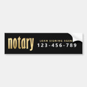 Eleganter Gold Notary Loan Agent Autoaufkleber (Vorne)