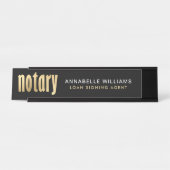 Eleganter Gold Notary Loan Agent   Schreibtischnamensplakette (Vorderseite )