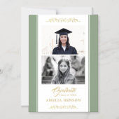 Eleganter Gold Ornament Abschluss 2 Foto Magnetic Magneteinladung (Vorderseite)