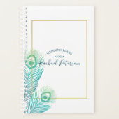 Eleganter Gold Peacock Wedding Planer Kalender (Vorderseite)