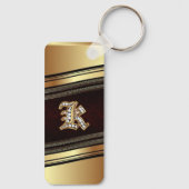 Eleganter Gold Personalisiert Monogram Gift Schlüs Schlüsselanhänger (Rückseite)