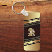 Eleganter Gold Personalisiert Monogram Gift Schlüs Schlüsselanhänger (Vorderseite)
