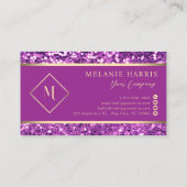 Eleganter Gold & Pink Glitzer Moderne Visitenkarte (Rückseite)