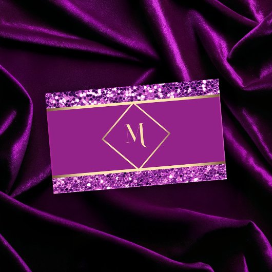 Eleganter Gold & Pink Glitzer Moderne Visitenkarte