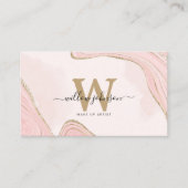 Eleganter Gold Pink Glitzer QR Code Modernes Monog Visitenkarte (Vorderseite)