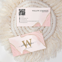 Eleganter Gold Pink Glitzer QR Code Modernes Monog