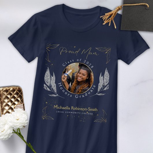 Eleganter Gold Proud Mum Abschluss T-Shirt