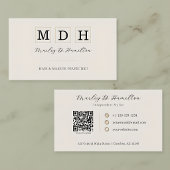 Eleganter Gold-QR-Code-Haar- und Make-up-Stil Visitenkarte