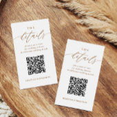 Eleganter Gold QR Code Hochzeitdetails Begleitkarte