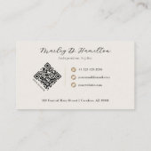 Eleganter Gold-QR-Code-Stylist Visitenkarte (Rückseite)