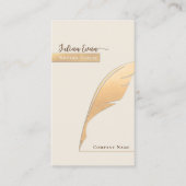Eleganter Gold Quill Pen Elfenbeinnotar Public Qr Visitenkarte (Vorderseite)