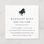 Eleganter Gold Rain Piano Lehrer für Musik Quadratische Visitenkarte (Rückseite)