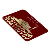 Eleganter Gold Red Save the Date Abschluss Magnet (Rechte Seite)