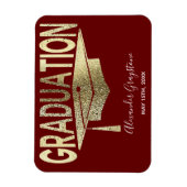 Eleganter Gold Red Save the Date Abschluss Magnet (Vertikal)