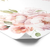 Eleganter Gold Rosa Blumenstrauß Snack Poster (Ecke)