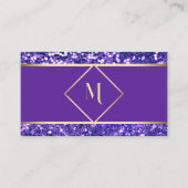 Eleganter Gold & Royal Lila Glitzer Moderne Visitenkarte (Vorderseite)