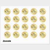 Eleganter Gold Save the Date Umschlag Aufkleber (Blatt)