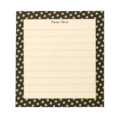 Eleganter Gold & Schwarz Rahmen auf heller Beige Notizblock (Vorderseite)