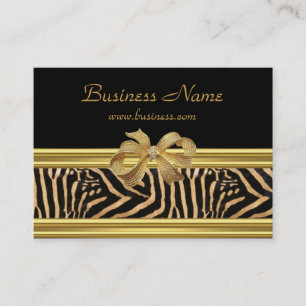 Eleganter Gold-Schwarz-Zebrastreifen-Goldbogen Visitenkarte