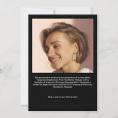 Eleganter Gold Script 2 Foto Custom Abschluss Ankündigung (Rückseite)