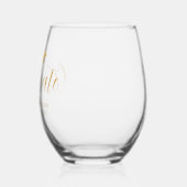 Eleganter Gold Script-Abschluss Weinglas Ohne Stiel (Links)