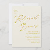 Eleganter Gold Script Cream Probe Dinner QR Code Einladung (Vorderseite)