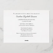 Eleganter Gold Script Foto Abschluss Folieneinladung (Rückseite)