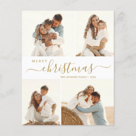 Eleganter Gold Script Foto Collage Weihnachts-Flye Flyer