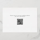 Eleganter Gold Script Foto QR Code Save the Date Folieneinladung (Rückseite)